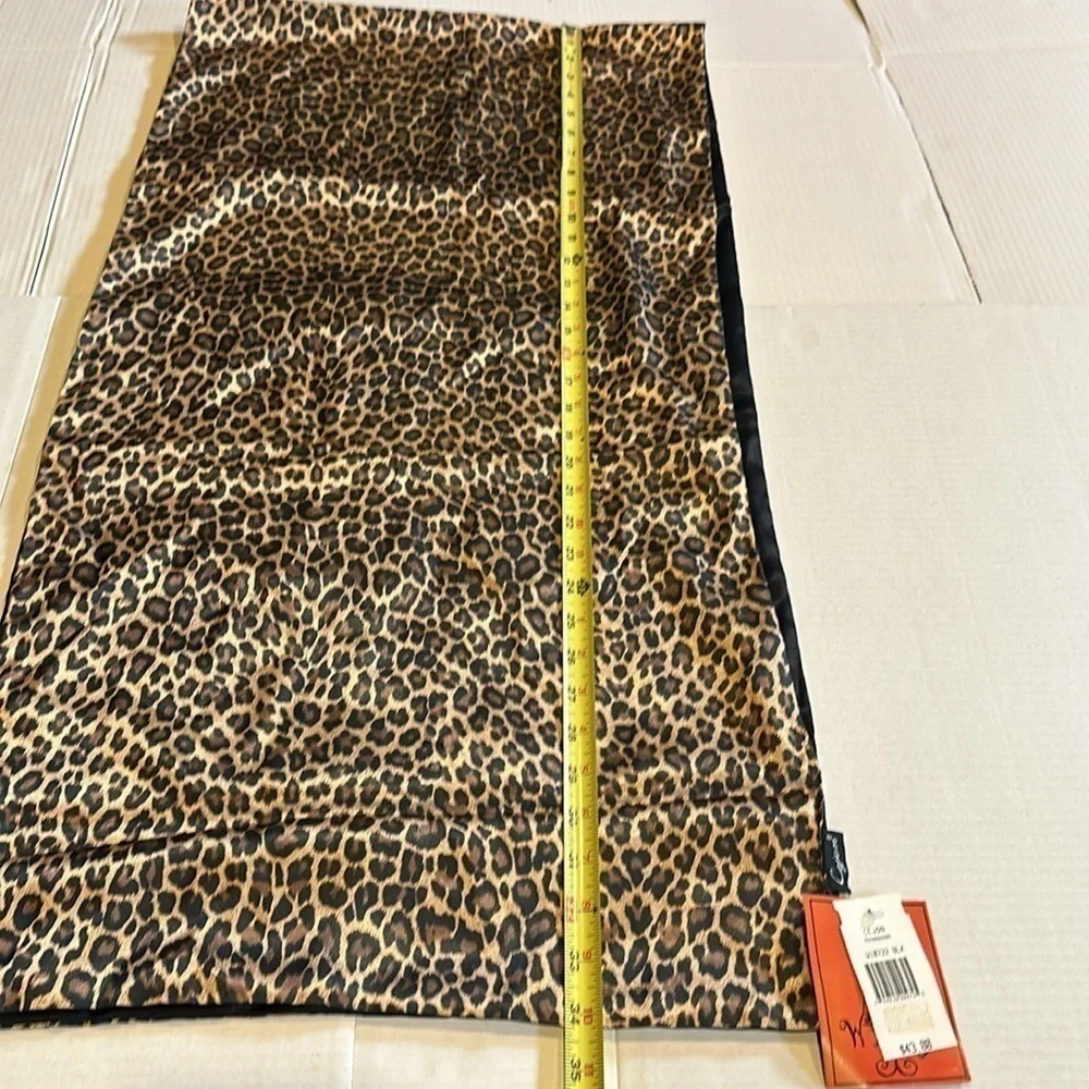 NWT Cejon wrap scarf reversible animal print with black brown and goldish tan
